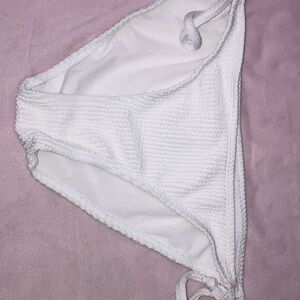 White Textured Bikini Bottom